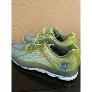 Footjoy Womens Empower Green Blue 98001 Lace Up Low Top Golf Shoes Size US 8.5 W